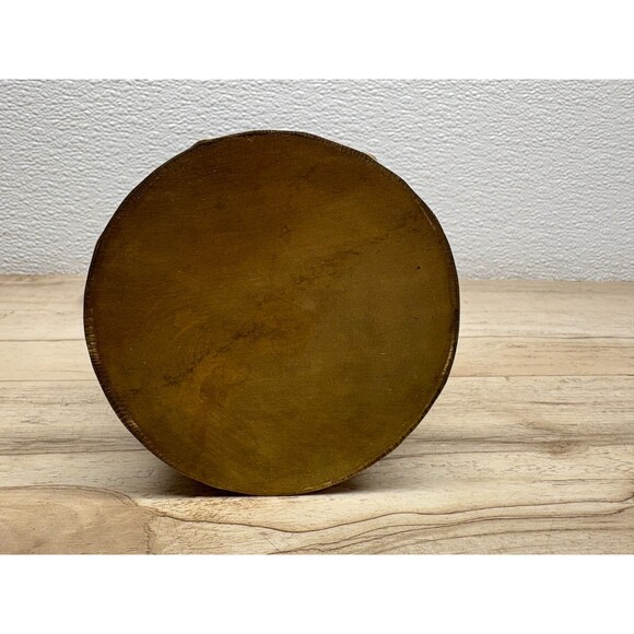 Vtg Copper And Brass Pitcher Brass Handle Aztec Calendar 1 Lit. 8.5in Tall - Picture 7 of 10